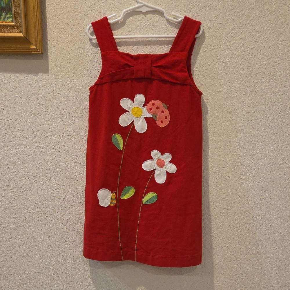 Mayoral Red Dress with Daisy and Ladybug Design